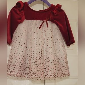 Red Velvet Tulle Dress Size 6 to 9 months by Mia & Mimi